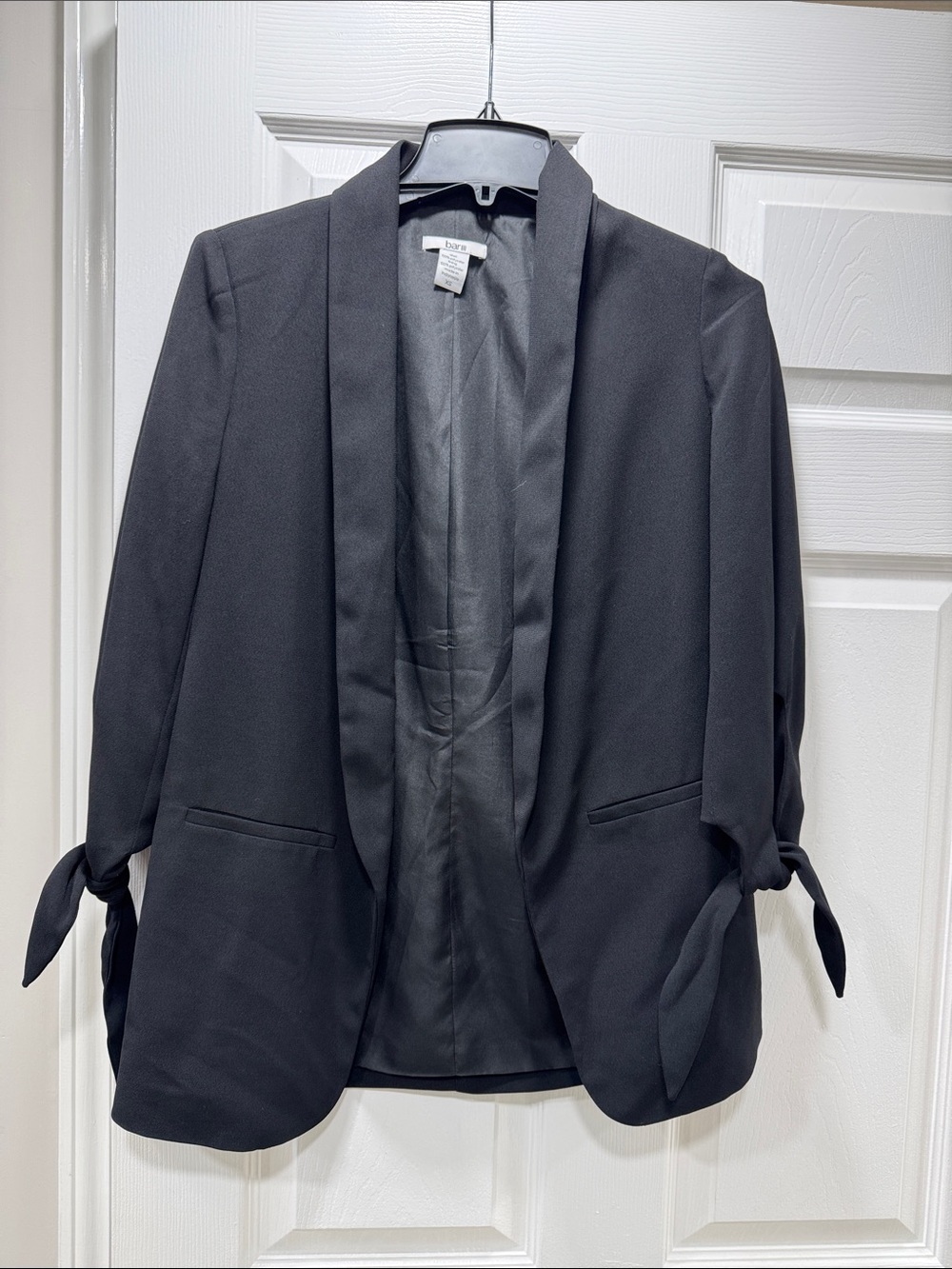 Bar III XS Black Open-Front Blazer with Tie Sleeves - fancy events